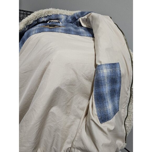 Pendleton Women's Jacket Size Small Beige Sherpa Blue Plaid Coat Full Zip - Picture 6 of 14